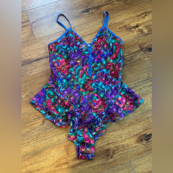 Victoria's Secret Other - Vintage Victoria’s Secret Floral Teddy / Romper